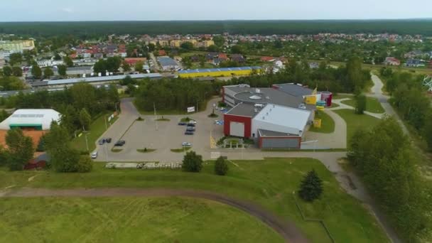 Water Park Pila Aquapark Aerial View Polen Hoge Kwaliteit Beeldmateriaal — Stockvideo