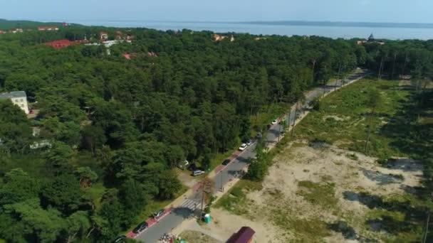Gyönyörű Táj Krynica Morska Piekny Krajobraz Aerial View Lengyelország Kiváló — Stock videók