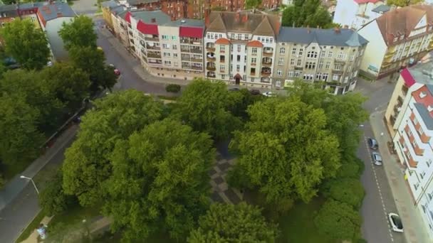 Plac Broniewskiego Square Slupsk Luftaufnahme Polen Hochwertiges Filmmaterial — Stockvideo