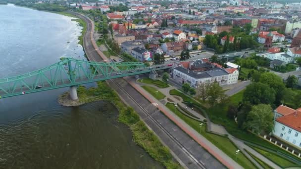 Panorama Bulwary Pilsudskiego Boulevards Wloclawek Vue Aérienne Pologne Images Haute — Video