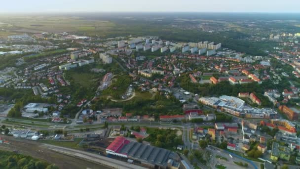 Gyönyörű Táj Gorzow Wielkopolski Krajobraz Aerial View Lengyelország Kiváló Minőségű — Stock videók