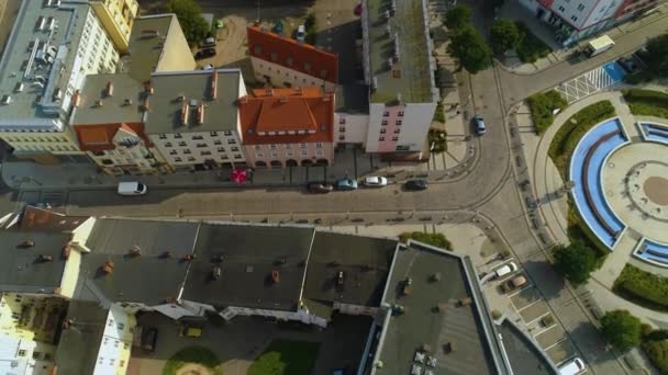 Constitution Square Pila Plac Konstytucji Aerial View Poland High Quality — Stock Video