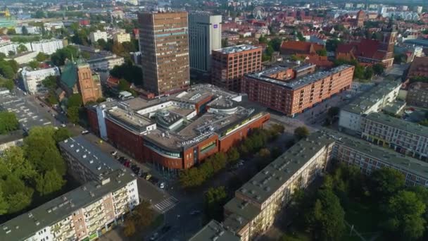 Bevásárlóközpont Madison Gdansk Galeria Handlowa Aerial View Lengyelország Kiváló Minőségű — Stock videók