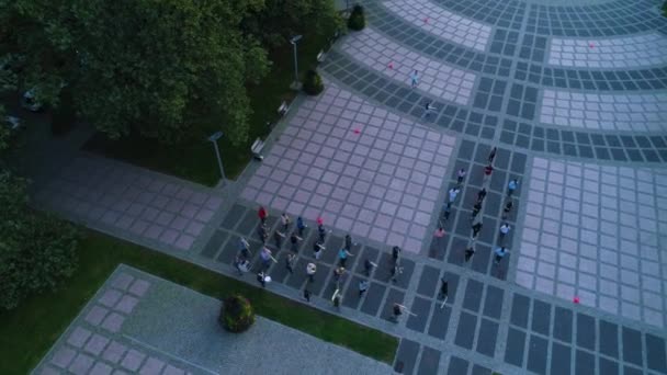 Grunwaldzki Meydanı Gorzow Wielkopolski Plac Hava Görüntüsü Polonya Yüksek Kalite — Stok video