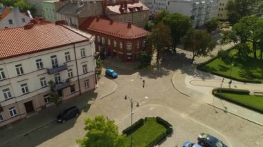 Kaczynski Meydanı Yeşil Pazar Wloclawek Zielony Rynek Havacılık Polonya. Yüksek kalite 4k görüntü
