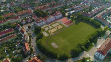 Playground Meydanı Stargard Plac Majdanek Hava Görüntüsü Polonya. Yüksek kalite 4k görüntü