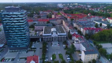 Polonya Posta Ofisi Gorzow Wielkopolski Poczta Hava Görüntüsü Polonya. Yüksek kalite 4k görüntü