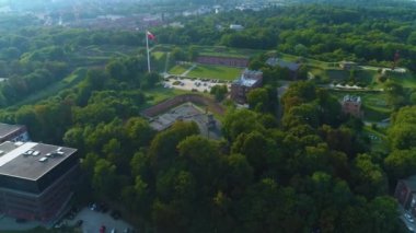 Manzara Dolu Dağı Gdansk Gora Gradowa Hava Görüntüsü Polonya. Yüksek kalite 4k görüntü