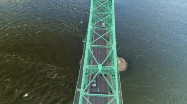 Marina Lagoon Wloclawek Wisla Przystan Na Zalewie Nehri Vistula Havacılık Görünümü Polonya. Yüksek kalite 4k görüntü