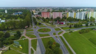 Rondo Ignacego Jeza Koszalin Hava Görüntüsü Polonya. Yüksek kalite 4k görüntü