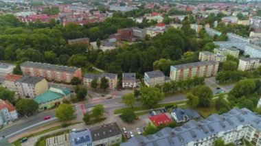 Slupsk Krajobraz hava manzaralı güzel Polonya manzarası. Yüksek kalite 4k görüntü
