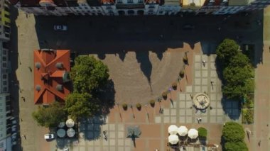 Plac Jakuba Wejhera Wejherowo Rynek Merkezi Pazar Meydanı Hava Görüntüsü Polonya. Yüksek kalite 4k görüntü