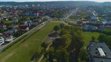 Anıt Park Rumia Parkı Pamieci Pomnik Hava Manzarası Polonya. Yüksek kalite 4k görüntü