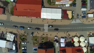 Krynica Morska 'daki Alışveriş Merkezi Sklepy Hava Görüntüsü Polonya. Yüksek kalite 4k görüntü
