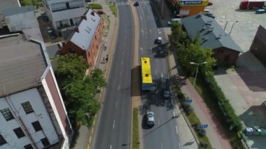 Aşağı Okrzei Sokağı Dworzec Pkp Wloclawek Hava Manzaralı Polonya. Yüksek kalite 4k görüntü