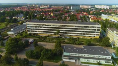Eski Bina Luxpol Stargard Stary Budynek Hava Görüntüsü Polonya. Yüksek kalite 4k görüntü