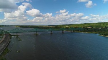 Marina Lagoon Wloclawek Wisla Przystan Na Zalewie Nehri Vistula Havacılık Görünümü Polonya. Yüksek kalite 4k görüntü
