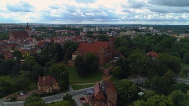 Castle Museum Warmia Mazury Olsztyn Zamek Muzeum Aerial View Poland — Stock Video