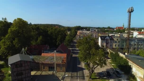 Street Zamkowa Wejherowo Aerial View Poland High Quality Footage — Stock Video