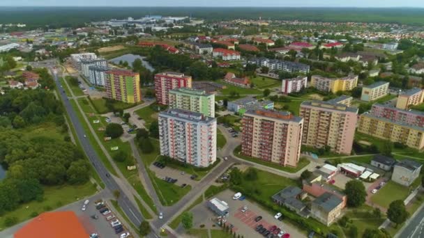 Prachtig Landschap Wolkenkrabbers Pila Krajobraz Osiedle Wiezowce Luchtfoto View Polen — Stockvideo