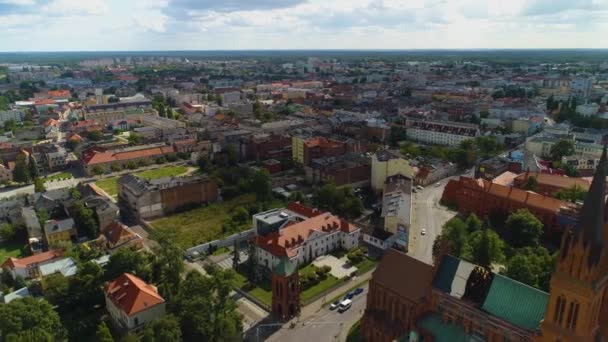 Panorama Bazilikası Wloclawek Bazylika Nmp Hava Görüntüsü Polonya Yüksek Kalite — Stok video