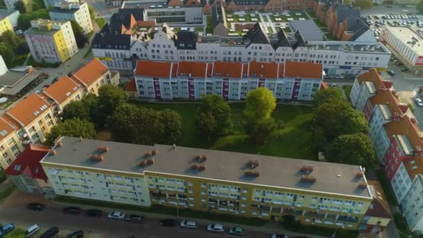 Apartaments Mall Starowka Street Grodzka Stargard Vista Aérea Polônia Imagens — Vídeo de Stock