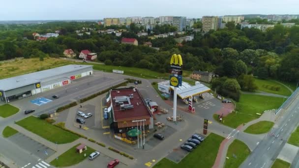 Retaurant Shop Koszalin Restauracja Monte Cassino Aerial View Poland Wysokiej — Wideo stockowe