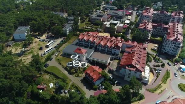 Hotely Krynica Morska Hotele Aerial View Polsko Vysoce Kvalitní Záběry — Stock video