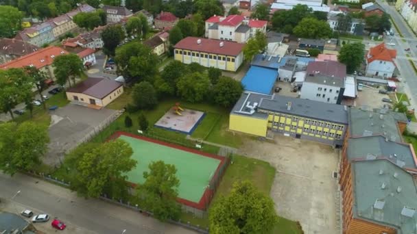 Escola Primária Slupsk Szkola Podstawowa Vista Aérea Polônia Imagens Alta — Vídeo de Stock