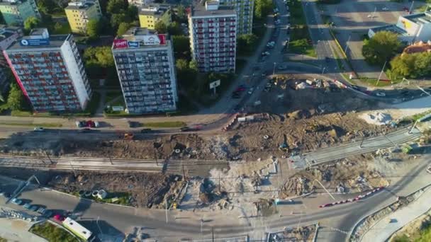 Estate Osiedle Mlodych Rondo Niepodleglosci Torun Aerial View Poland Vysoce — Stock video