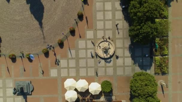 Plac Jakuba Wejhera Wejherowo Rynek Centrum Market Square Aerial View — 비디오