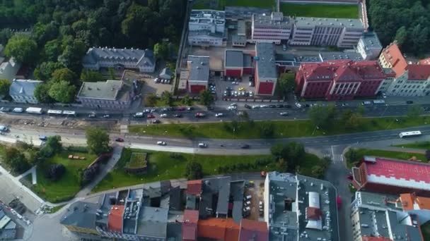 Waly Jagiellonskie Ramparts Bydgoszcz Aerial View Poland Vysoce Kvalitní Záběry — Stock video