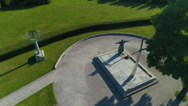 Pomnik Anıtı Jana Pawla Rumia Hava Görüntüsü Polonya Yüksek Kalite — Stok video