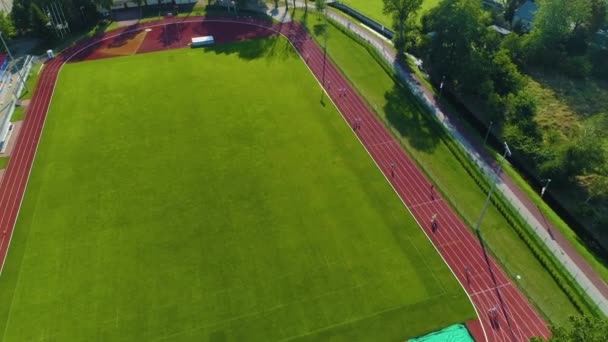 Estádio Mosir Rumia Stadion Aerial View Poland Imagens Alta Qualidade — Vídeo de Stock