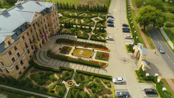Amber Palace Hotel Wloclawek Palac Bursztynowy Aerial View Lengyelország Kiváló — Stock videók
