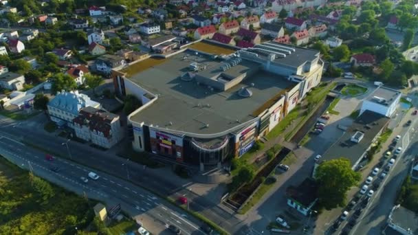 Shopping Center Mall Rumia Centrum Handlowe Galeria Aerial View Polen — Stockvideo
