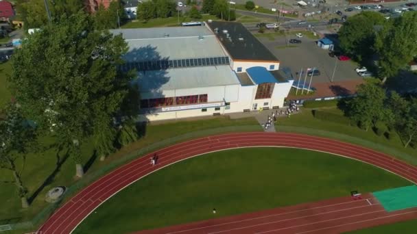 Stadium Mosir Rumia Stadion Aerial View Polsko Vysoce Kvalitní Záběry — Stock video