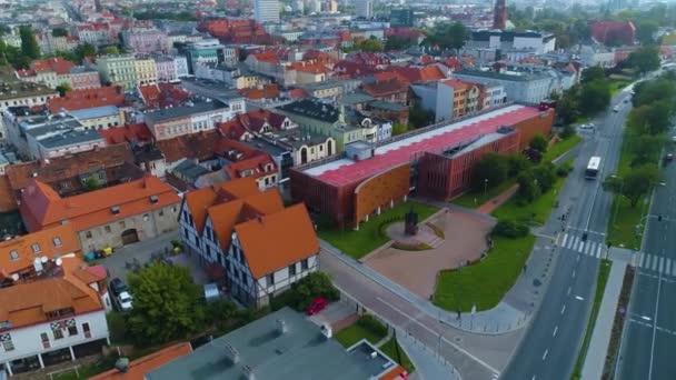 Pod Biankami Waly Jagiellonskie Bydgoszcz Aerial View Poland High Quality — Stock Video