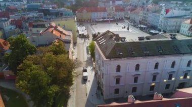 Eski kasaba pazarı Bydgoszcz Stary Rynek Centrum Aerial View Poland. Yüksek kalite 4k görüntü
