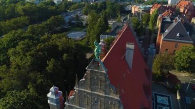 Üniversitenin Maksimum Plağı Mariana Rapackiego Torun Muzeum Hava Görüntüsü Polonya. Yüksek kalite 4k görüntü