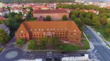 Yurt Gorzow Wielkopolski Dom Studenta Awf Havacılık Görünümü Polonya. Yüksek kalite 4k görüntü