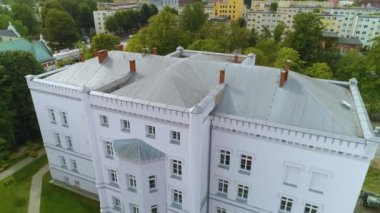 Lise Slupsk Liceum Krzywoustego Hava Görüntüsü Polonya. Yüksek kalite 4k görüntü