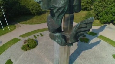 Polonyalıların Eylemi Anıtı Szczecin Pomnik Czynu Polakow Hava Görüntüsü Polonya. Yüksek kalite 4k görüntü