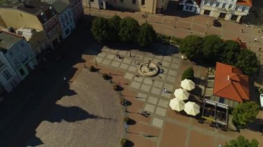 Plac Jakuba Wejhera Wejherowo Rynek Merkezi Pazar Meydanı Hava Görüntüsü Polonya. Yüksek kalite 4k görüntü