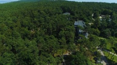 Güzel manzara manzarası Krynica Morska Piekny Krajobraz Hava Manzarası Polonya. Yüksek kalite 4k görüntü