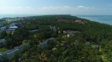 Güzel manzara Krynica Morska Piekny Krajobraz Hava Manzarası Polonya. Yüksek kalite 4k görüntü