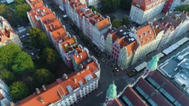 Büyük Armory Eski Kasabası Gdansk Wielka Zbrojownia Piwna Hava Görüntüsü Polonya. Yüksek kalite 4k görüntü