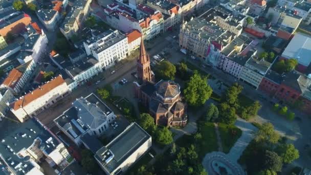 Biserica Plac Wolnosci Bydgoszcz Kosciol Piotra Pawla Aerial View Polonia — Videoclip de stoc