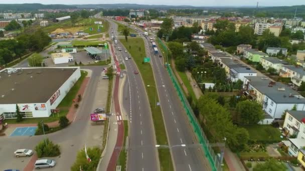 Street Wojska Polskiego Wejherowo Dworzec Pkp Aerial View Poland Vysoce — Stock video