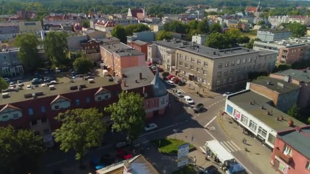Ulica Pucka Wejherowo Centrum Downtown Aerial View Poland Wysokiej Jakości — Wideo stockowe